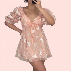 For Love & Lemons butterfly mini dress
